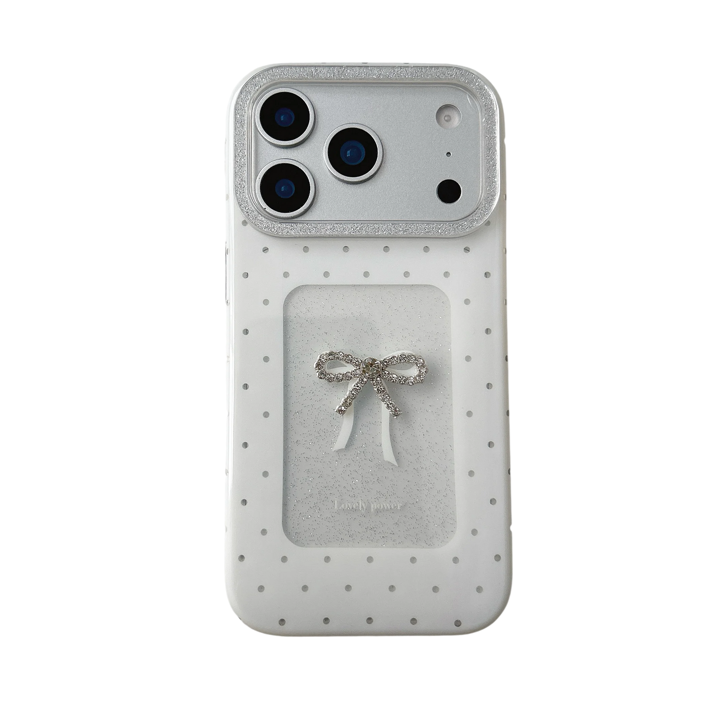 Korean Ins Simple Hollow-out Love Heart Pearl Sparkling Diamond Bow Phone Case for iPhone 17 16 15 14 13 Pro Max Back Cover Fund